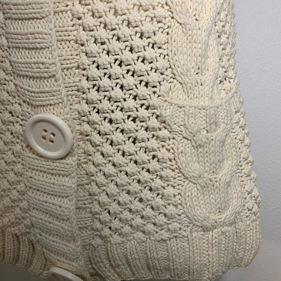 C Concept long cable knit cardigan big snap button - Picture 3 of 6